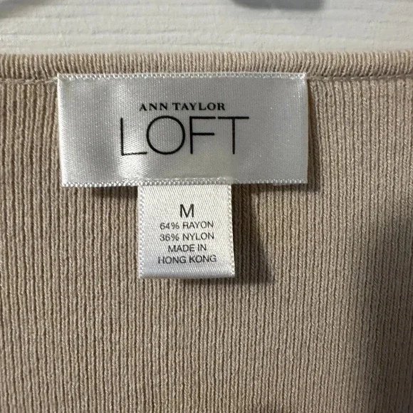 Ann Taylor  loft cardigan medium Iridescent Sequins Around Collar - Picture 3 of 5